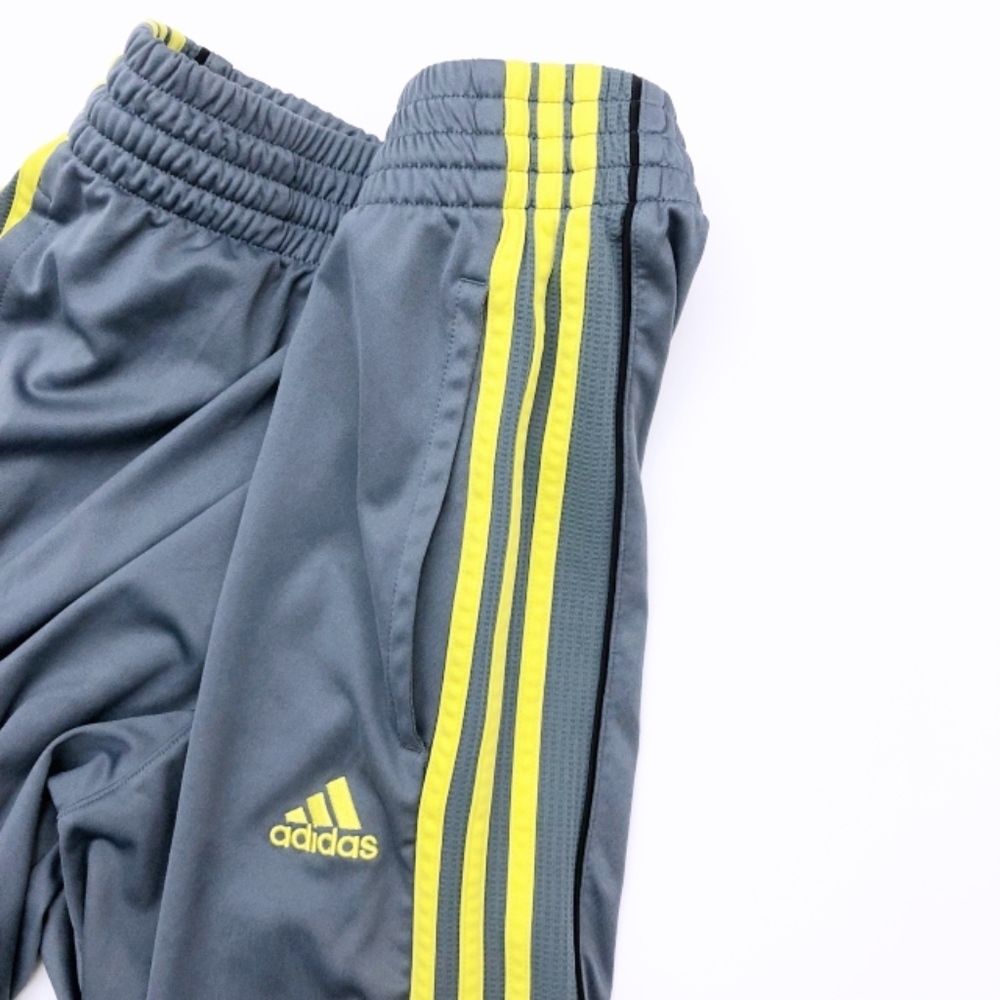 adidas Gray Sweatpants with Yellow Stripes - Picture 2 of 4
